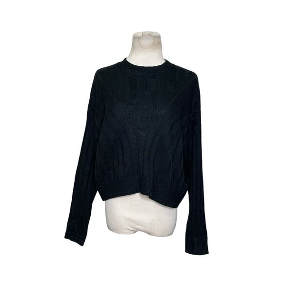 Shein black long sleeves oversize crop sweater size Small - Picture 12 of 12